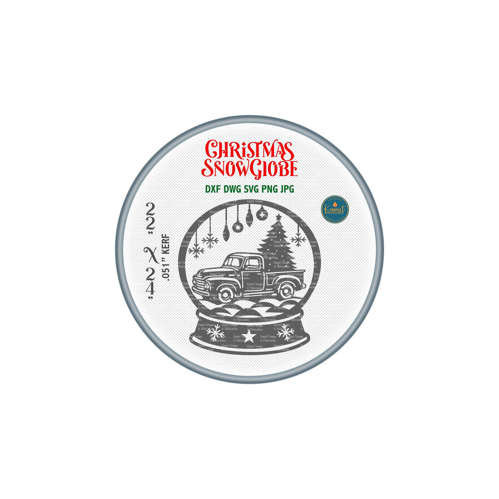 Christmas Truck Snow Globe DXF/SVG design preview with file details (photo 2)