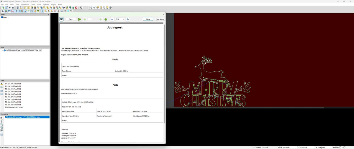 Leaping Reindeer Merry Christmas Sign vector paths in design software (photo 4)