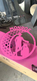Girl Golfer Sign finished metal example
