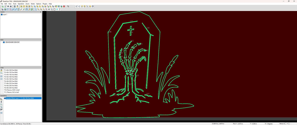 Skeleton Hand Headstone vector paths in design software (photo 8)