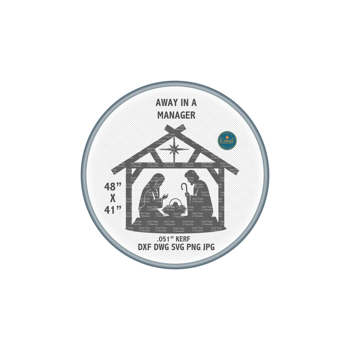 Away in a Manger Nativity DXF/SVG design preview with file details (photo 8)