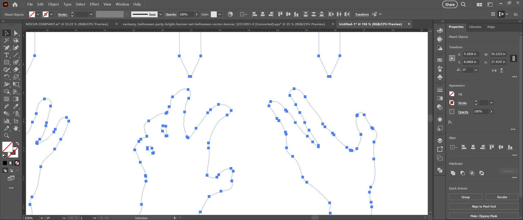 Skeleton Hand Halloween Yard Stake vector paths in design software (photo 6)