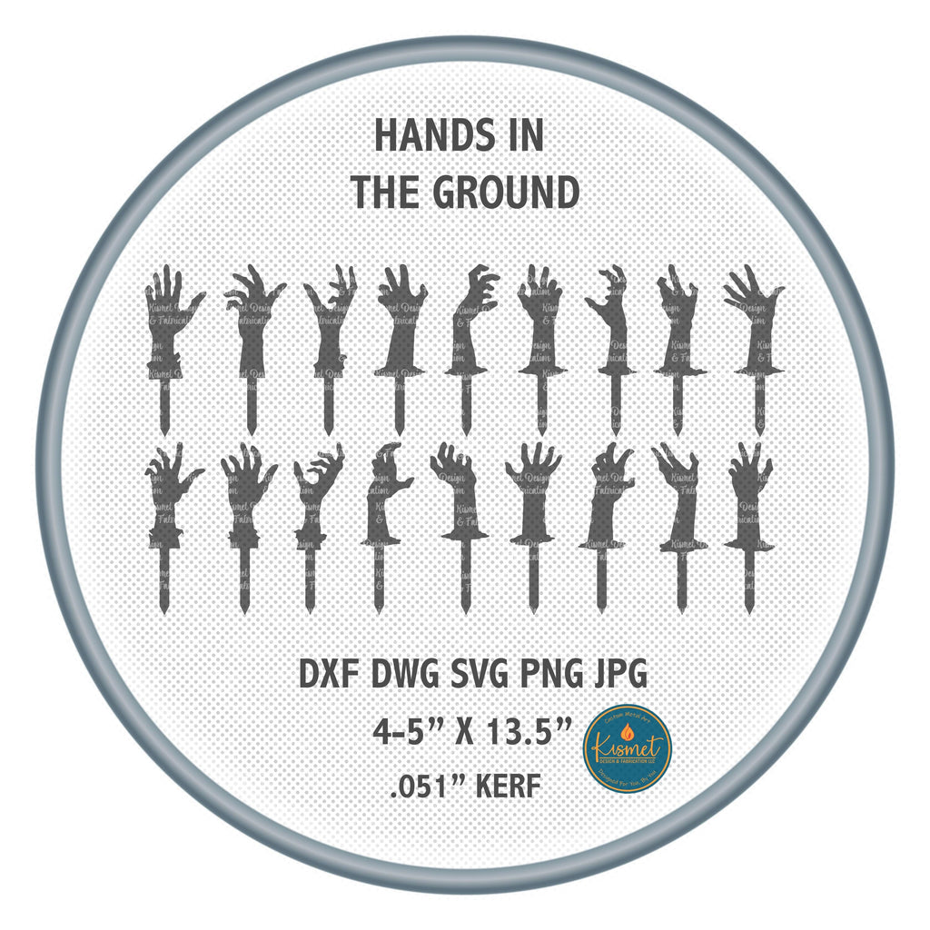 Skeleton Hand Halloween Yard Stake DXF/SVG design preview with file details