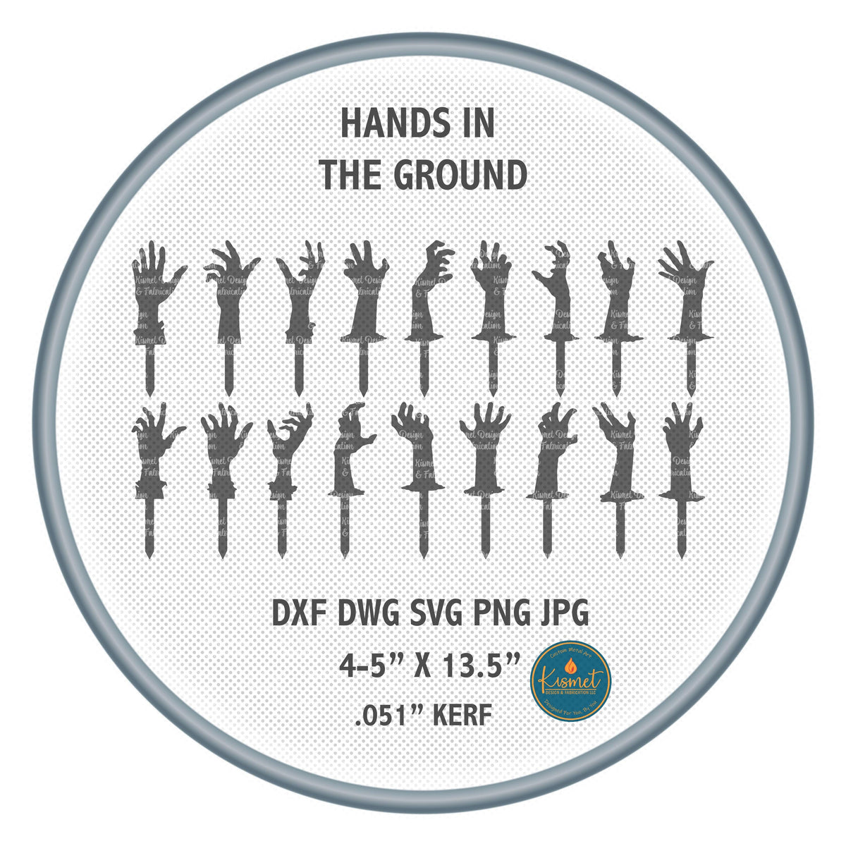 Skeleton Hand Halloween Yard Stake DXF/SVG design preview with file details