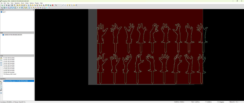 Skeleton Hand Halloween Yard Stake vector paths in design software (photo 9)