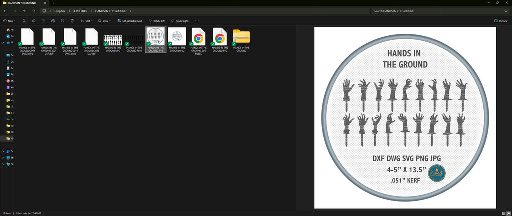 Skeleton Hand Halloween Yard Stake vector paths in design software