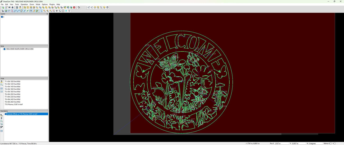 Wildflower Welcome Circle Sign vector paths in design software (photo 5)