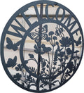 Wildflower Welcome Circle Sign finished metal example