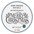 Merry Christmas Holly Script DXF/SVG design preview with file details