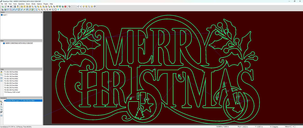 Merry Christmas Holly Script vector paths in design software (photo 6)