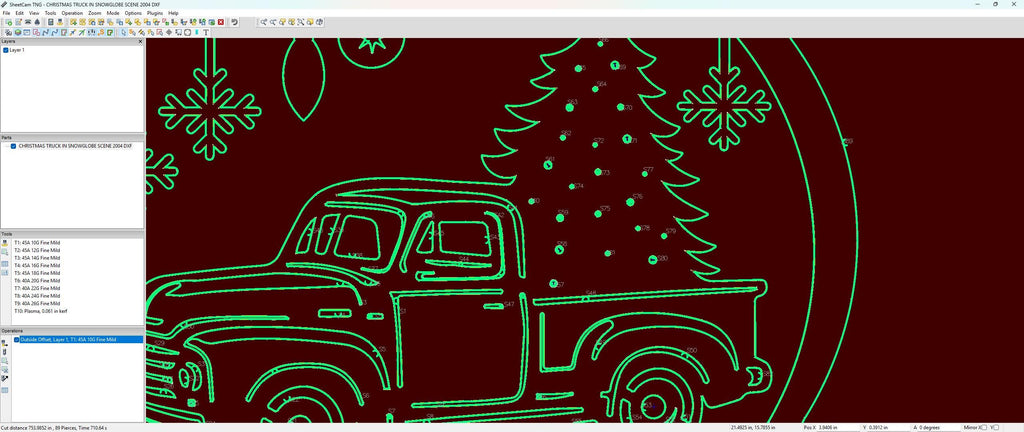 Christmas Truck Snow Globe vector paths in design software (photo 6)