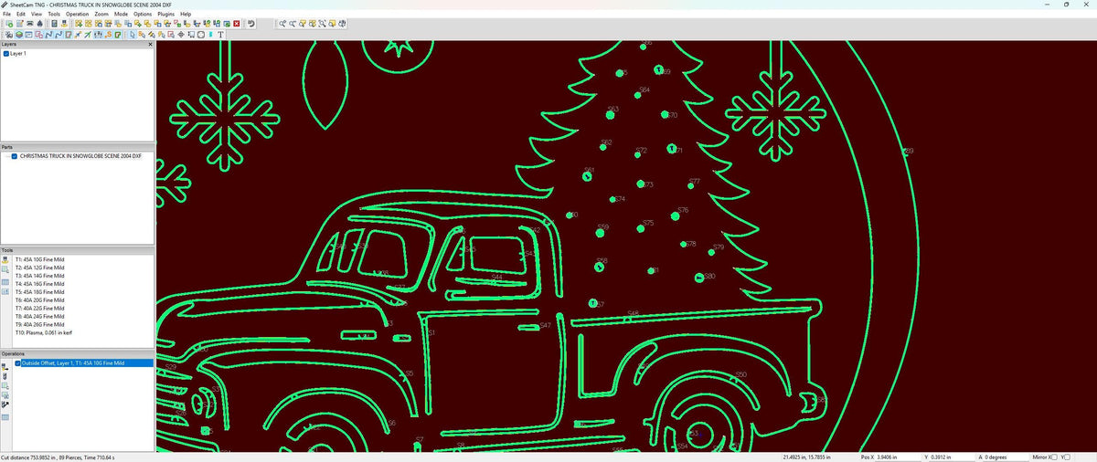 Christmas Truck Snow Globe vector paths in design software (photo 6)