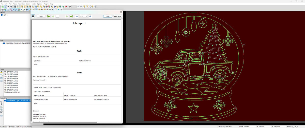 Christmas Truck Snow Globe vector paths in design software (photo 8)