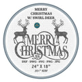 Merry Christmas Swirl Deer Sign DXF/SVG design preview with file details