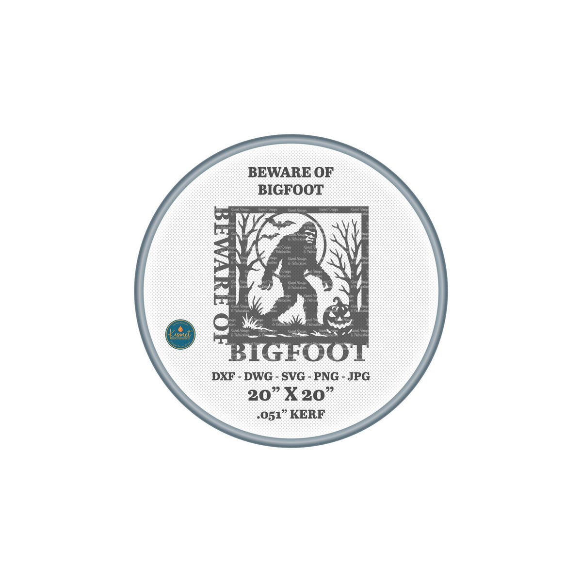 Beware Bigfoot Sign DXF/SVG design preview with file details (photo 3)