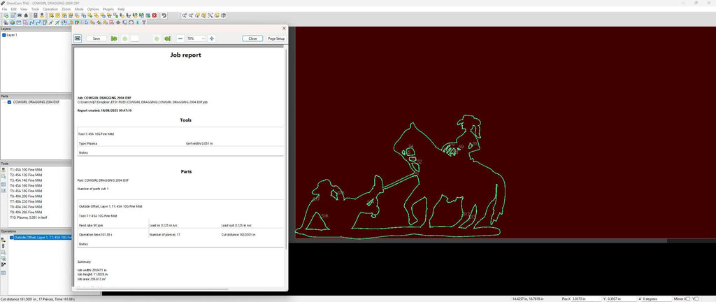 Cowgirl Dragging Rodeo Sign vector paths in design software (photo 7)