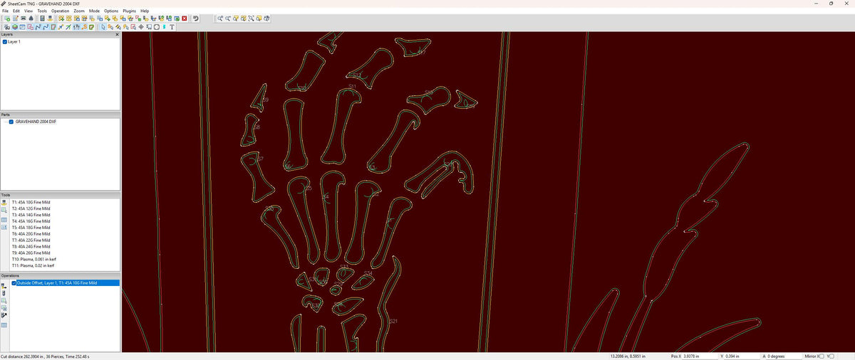 Skeleton Hand Headstone vector paths in design software (photo 6)