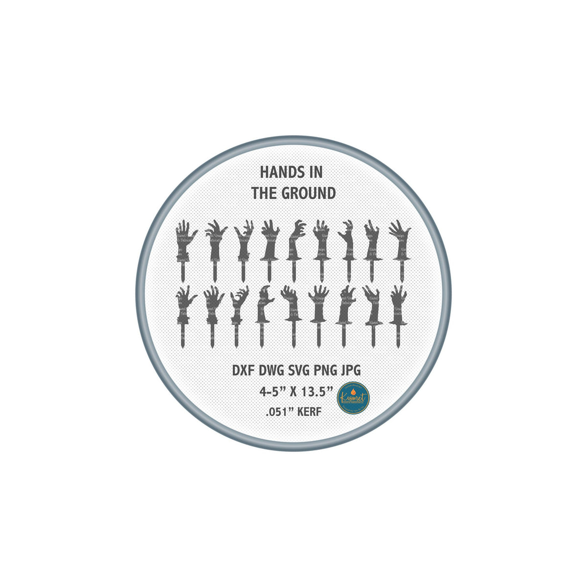 Skeleton Hand Halloween Yard Stake DXF/SVG design preview with file details (photo 3)