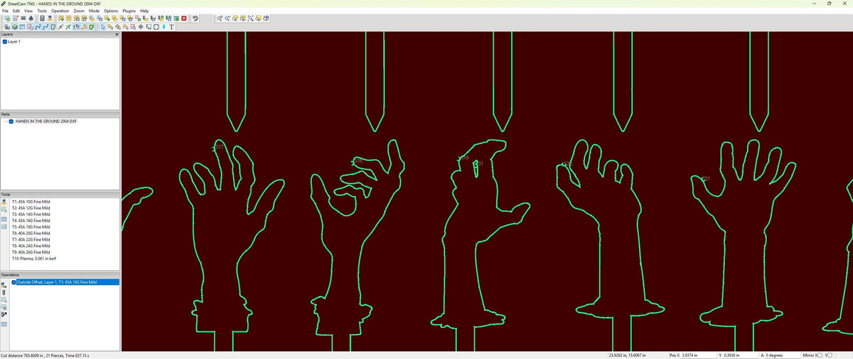 Skeleton Hand Halloween Yard Stake vector paths in design software (photo 7)