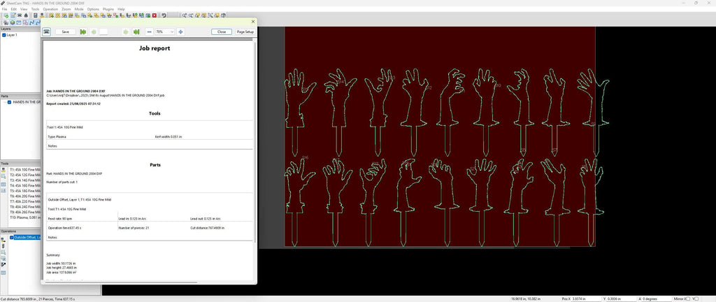 Skeleton Hand Halloween Yard Stake vector paths in design software (photo 8)