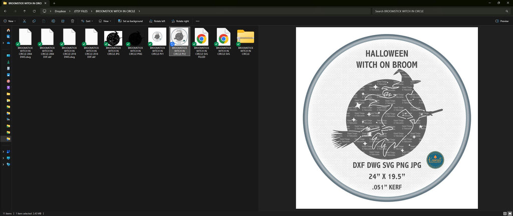 Halloween Witch on Broomstick vector paths in design software