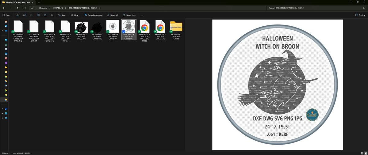 Halloween Witch on Broomstick vector paths in design software
