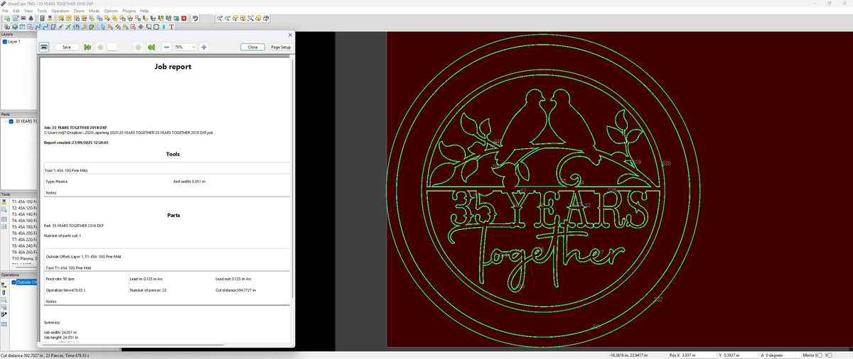 35 Years Together Love Birds vector paths in design software