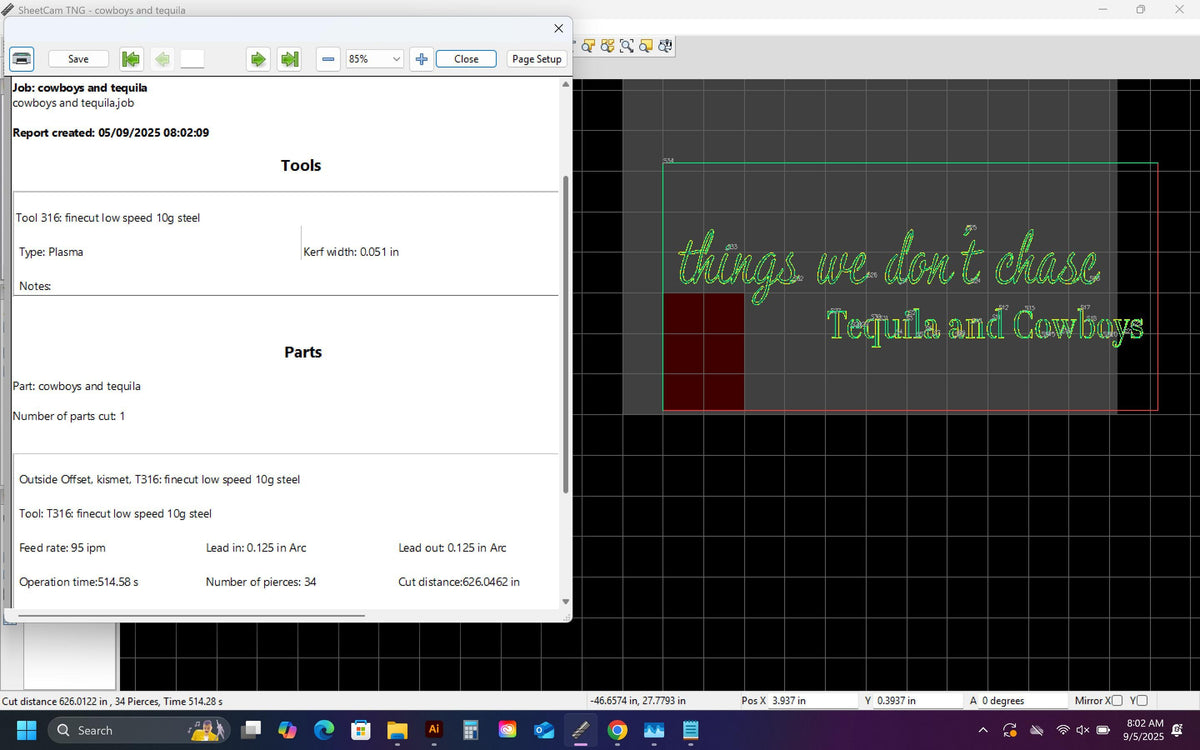 Tequila and Cowboys Quote Sign vector paths in design software (photo 3)