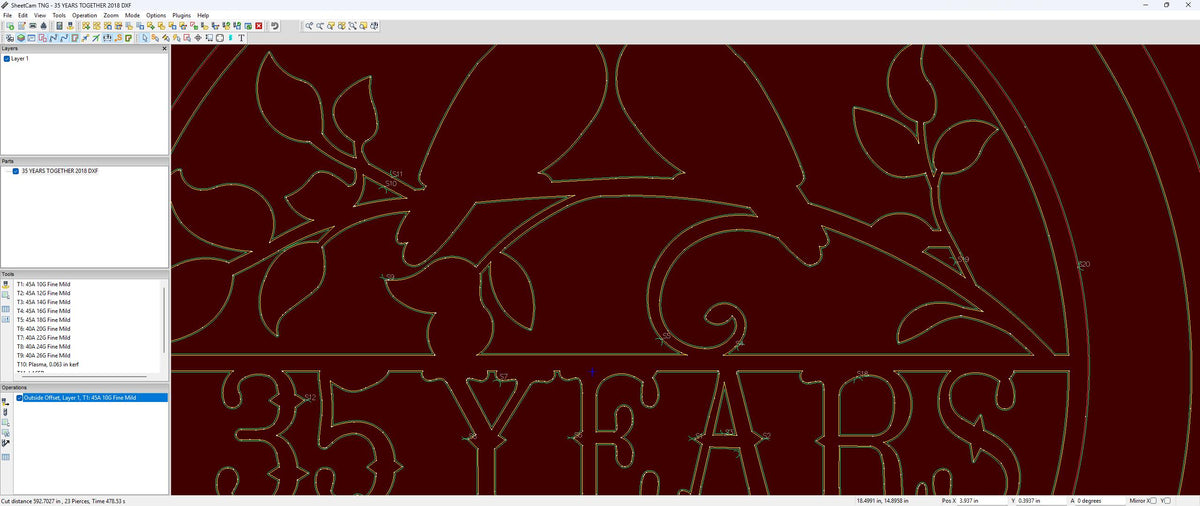 35 Years Together Love Birds vector paths in design software (photo 4)