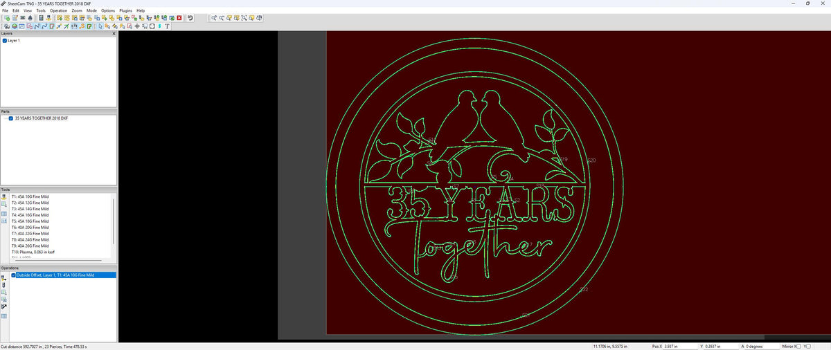 35 Years Together Love Birds vector paths in design software (photo 5)