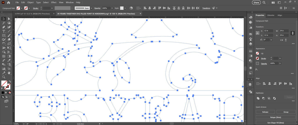 35 Years Together Love Birds vector paths in design software (photo 6)