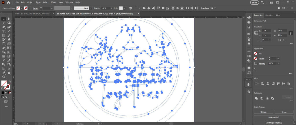 35 Years Together Love Birds vector paths in design software (photo 7)