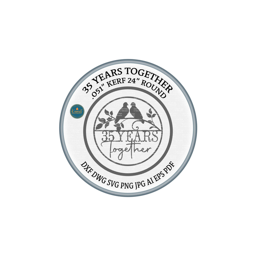 35 Years Together Love Birds DXF/SVG design preview with file details (photo 8)