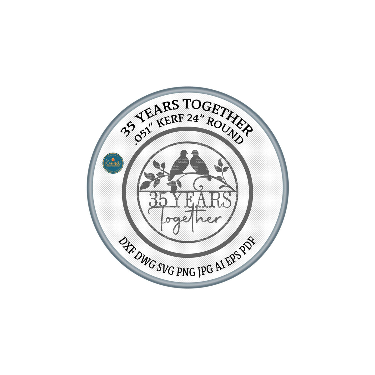 35 Years Together Love Birds DXF/SVG design preview with file details (photo 8)