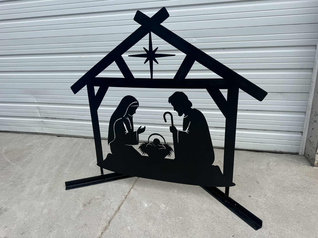 Away in a Manger Nativity finished metal example