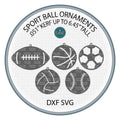 Five Sports Ball Ornaments DXF/SVG design preview with file details