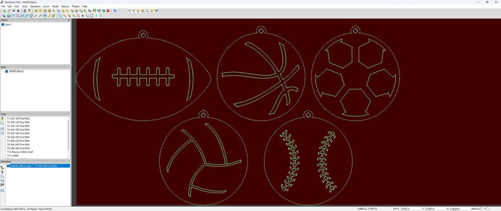 Five Sports Ball Ornaments vector paths in design software (photo 8)