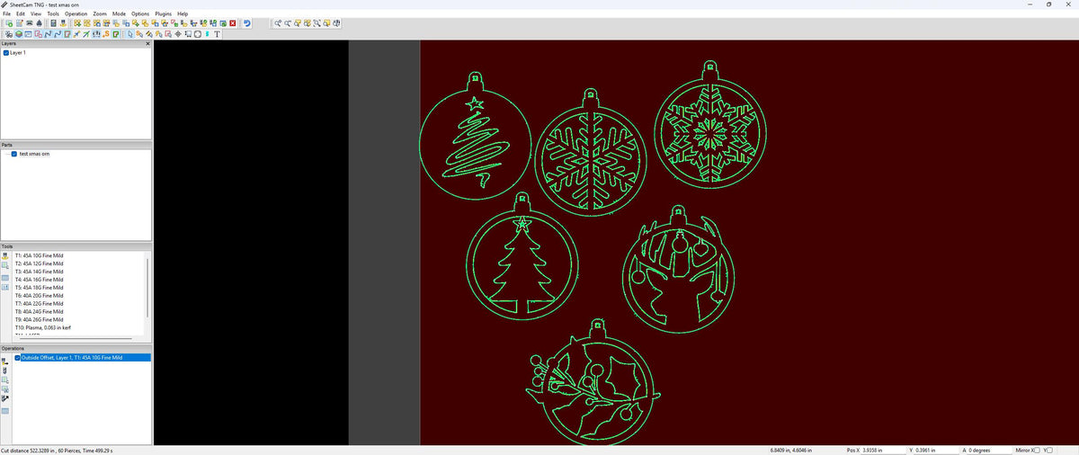 Six Christmas Ornament Designs vector paths in design software (photo 10)