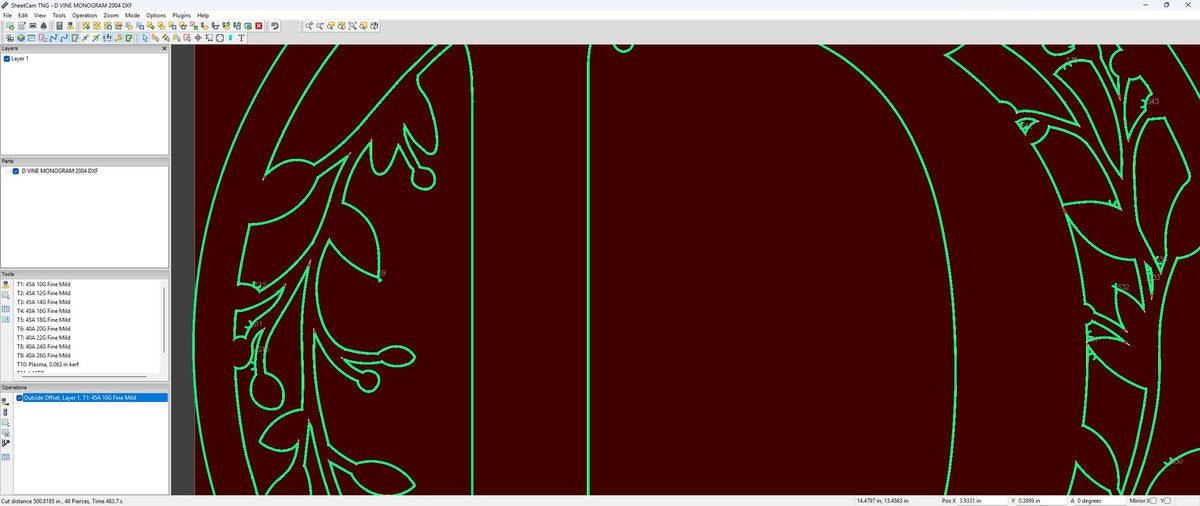 D Vine Ring Monogram vector paths in design software (photo 6)