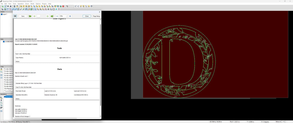 D Vine Ring Monogram vector paths in design software (photo 7)