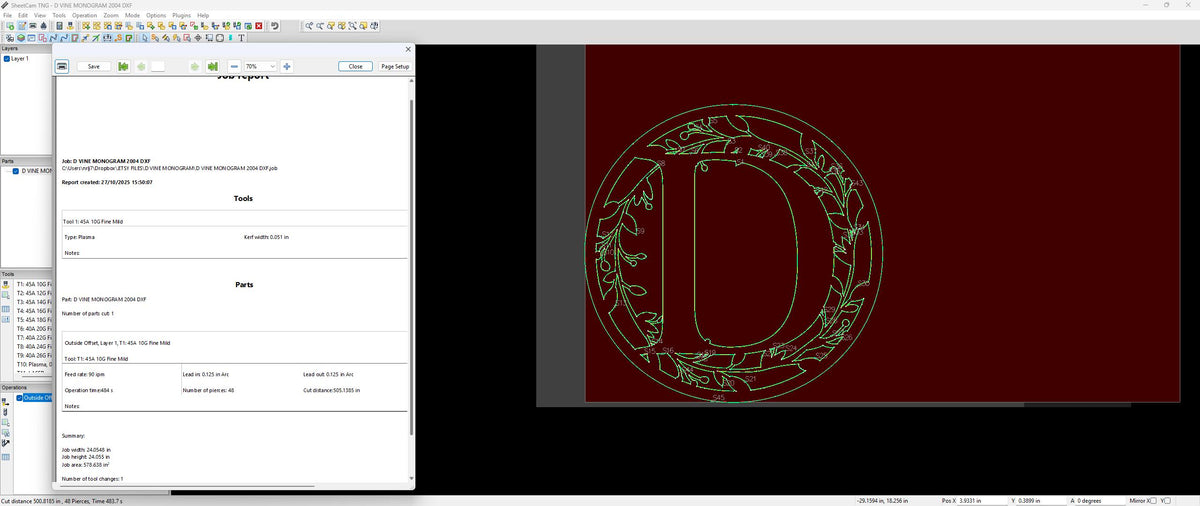 D Vine Ring Monogram vector paths in design software (photo 7)