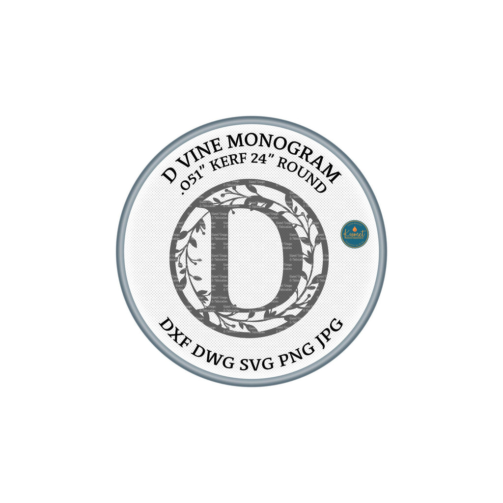 D Vine Ring Monogram DXF/SVG design preview with file details (photo 4)