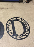 D Vine Ring Monogram finished metal example