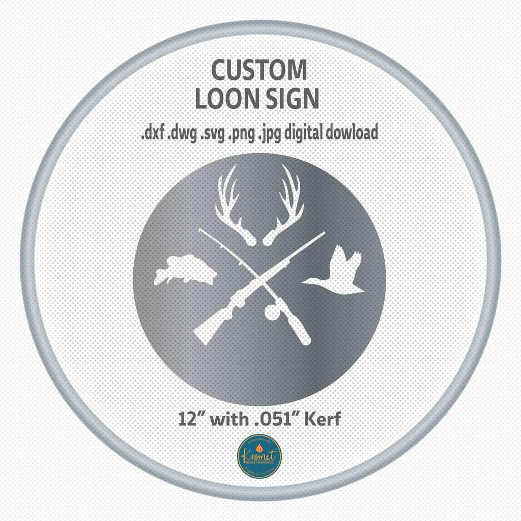 Fish Hunting Sign DXF/SVG design preview with file details