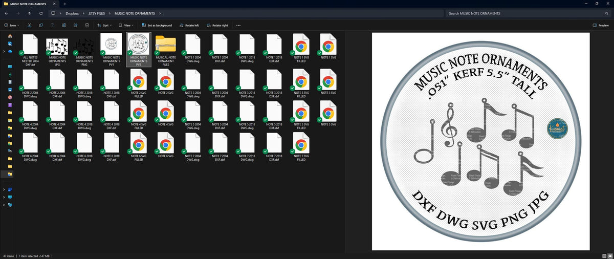Music Note Christmas Ornaments vector paths in design software