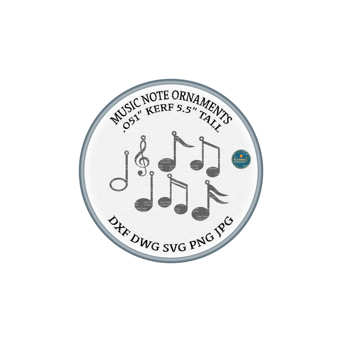 Music Note Christmas Ornaments DXF/SVG design preview with file details (photo 8)