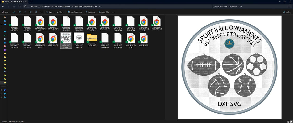 Five Sports Ball Ornaments vector paths in design software