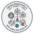 Six Christmas Ornament Designs DXF/SVG design preview with file details