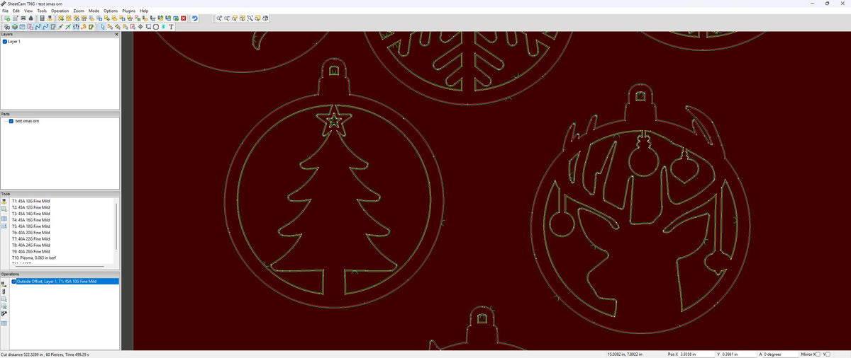 Six Christmas Ornament Designs vector paths in design software (photo 7)