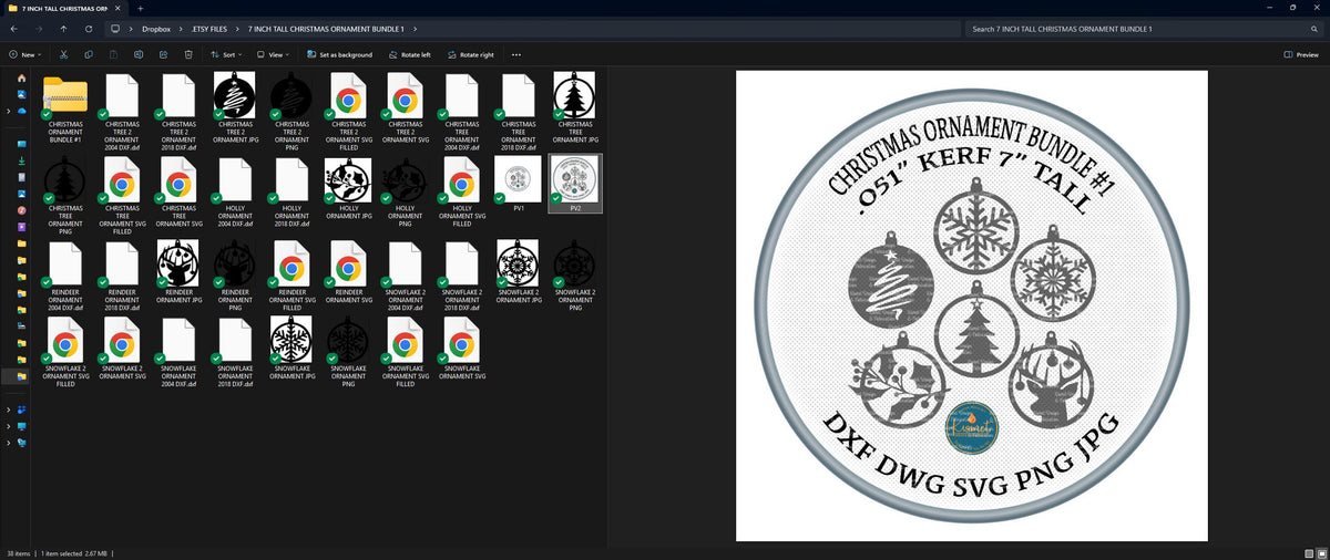 Six Christmas Ornament Designs vector paths in design software